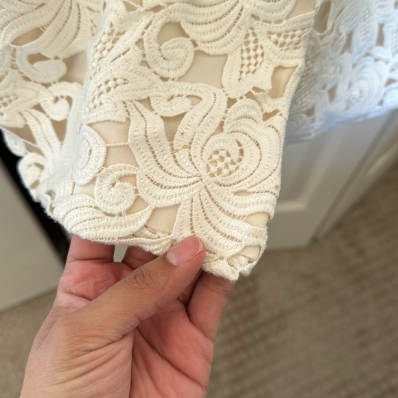 AG Phillips Andrea Phillips Floral Dress Guipure Lace Italian Silk Ivory Size 8 - Picture 16 of 16